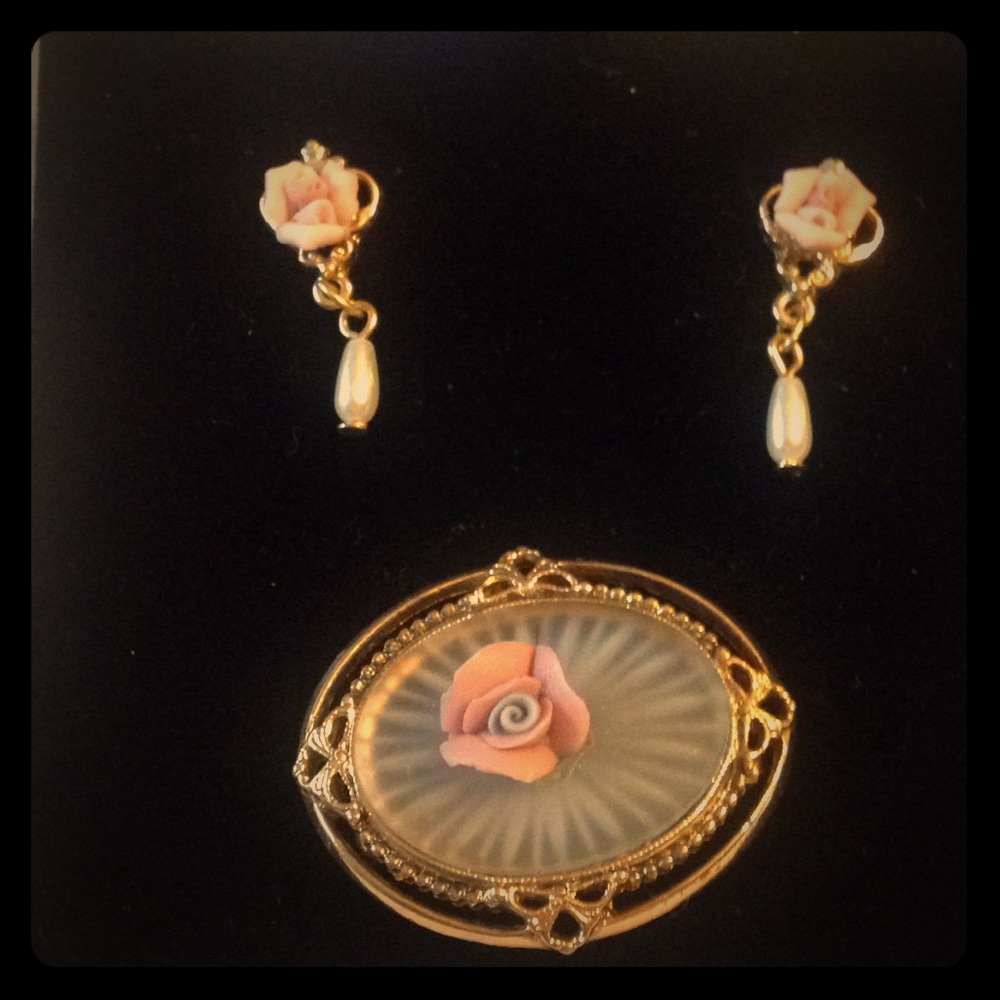 1928 pin and earrings